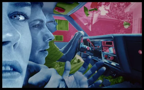Sandy Skoglund True Fiction Two 1986-2004 ink and blue car cm 25 x 62.5 Courtesy Paci contemporary gallery (Brescia-Porto Cervo, IT).