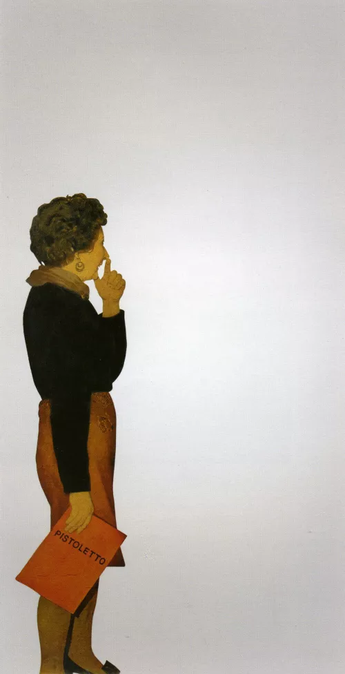 Michelangelo Pistoletto, Visitatrice con catalogo, 1969, coll. priv.