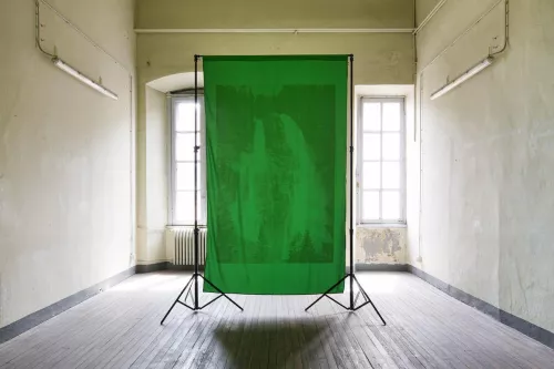 Alberto Sinigaglia, Vanishing sublime, 270x180 cm, stampa ad aerografo su cotone, 2021.