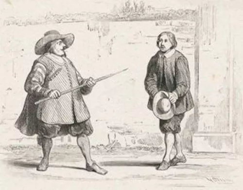 F. Gonin, Il passante minaccia Renzo scambiato per un untore.