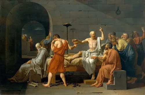 Jacques-Louis David, Morte di Socrate, 1787, olio su tela.
