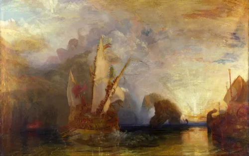 William Turner, Ulisse schernisce Polifemo, 1829. National Gallery di Londra, olio su tela.